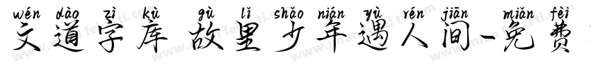 文道字库 故里少年遇人间字体转换
